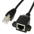 RJ45สายเคเบิลชายกับหญิงต่อขยายแผงเมาสกรูล็อค,ความยาว1.5เมตร